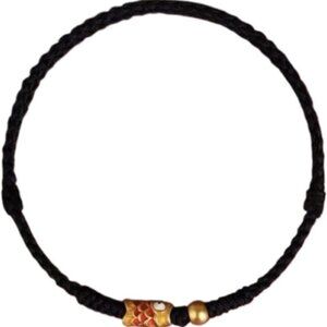 Handmade Woven Koi Carp Bracelet Red Cotton Braided Adjustable Jewelry